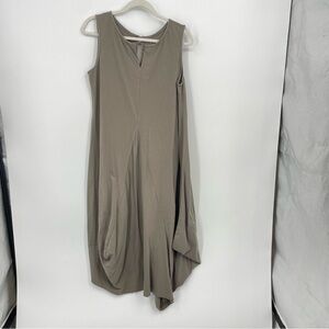 Bellinky cotton Blend Taupe Sleeveless Dress Lagenlook Sz 2 M-L